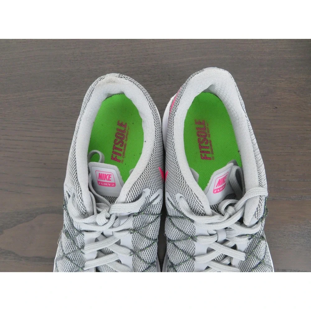 Nike Flex Fury 2 Shoes Womens 10 Gray Pink Running Sneakers Road Gym 819135-002